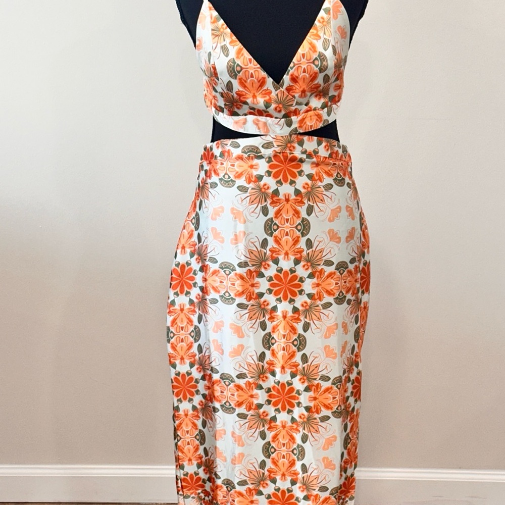 House of Harlow Orange Cut-Out Maxi Dress